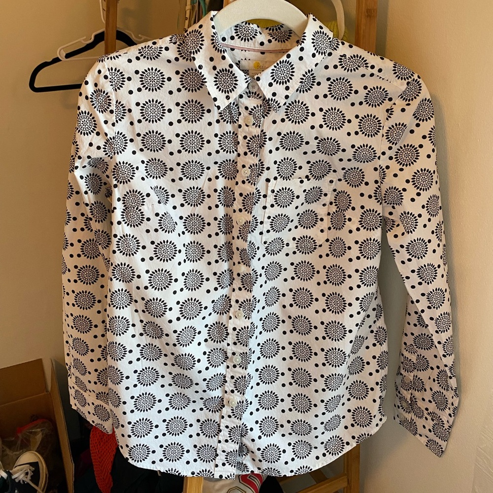Boden Geometric Cotton Button Down Shirt